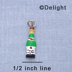 7704 - Wine Bottle Green - Resin Charm (12 per package)