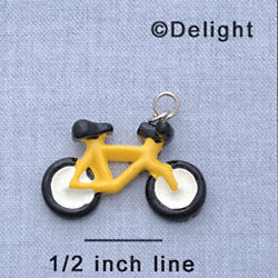 7708 - Bicycle Bright Yellow - Resin Charm (12 per package)