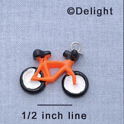 7709 - Bicycle Bright Orange - Resin Charm (12 per package)