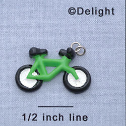 7710 - Bicycle Bright Green - Resin Charm (12 per package)