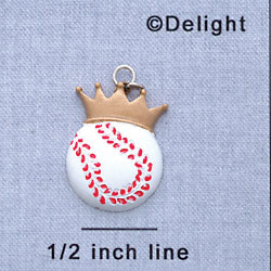 7728 - Baseball With Crown - Resin Charm (12 per package)