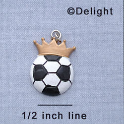 7730 - Soccer ball With Crown - Resin Charm (12 per package)
