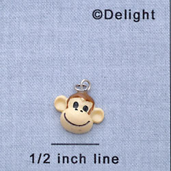7738 tlf - Mini Monkey Face - Resin Charm (12 per package)