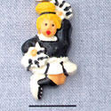 7015 - Cheerleader Black - Resin Charm (12 per package)