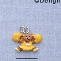 7022 - Cheerleader Bear Yellow - Resin Charm (12 per package)