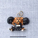 7023 - Cheerleader Bear Black - Resin Charm (12 per package)