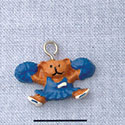 7024 - Cheerleader Bear Blue - Resin Charm (12 per package)