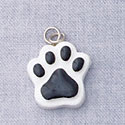 7047 - Paw Black - Resin Charm (12 per package)