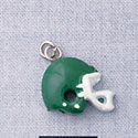 7052* - Football Helmet Green - Resin Charm (12 per package)