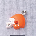 7060 - Football Helmet Orange - Resin Charm (12 per package)