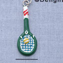 7064 - Tennis Racquet Green - Resin Charm (12 per package)