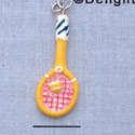 7065 - Tennis Racquet Yellow - Resin Charm (12 per package)