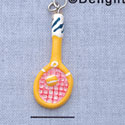 7065 - Tennis Racquet Yellow - Resin Charm (12 per package)