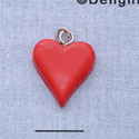 7085 - Heart Red Long - Resin Charm (12 per package)