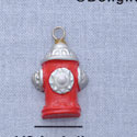 7087 - Fire Hydrant Red - Resin Charm (12 per package)