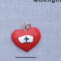 7091 - Heart Nurse Hat - Resin Charm (12 per package)