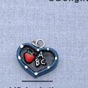 7103 - Slate Heart Blue - Resin Charm (12 per package)