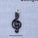 7145 - Clef Note Black & White - Resin Charm (12 per package)