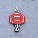 7152 - Basketball Hoop Red - Resin Charm (12 per package)