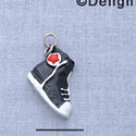 7153 - High top Sneaker Black - Resin Charm (12 per package)