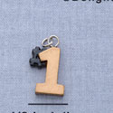 7186 - #1 Gold - Resin Charm (12 per package)