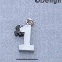 7187 - #1 Silver - Resin Charm (12 per package)