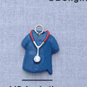 7215 - Scrub Shirt Blue Plain - Resin Charm (12 per package)