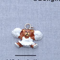 7217 - Cheerleader Bear White - Resin Charm (12 per package)