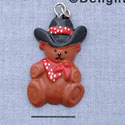 7256 - Cowboy Bear - Resin Charm (12 per package)