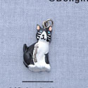 7270 - Cat Black White - Resin Charm (12 per package)