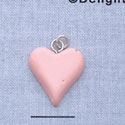 7276 - Heart Pink - Resin Charm (12 per package)