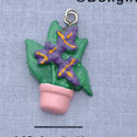7282 - Iris Flower Pot Pastel - Resin Charm (12 per package)