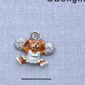 7352 - Cheerleader Bear Silver - Resin Charm (12 per package)