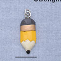 7358 - Pencil Yellow - Resin Charm (12 per package)