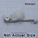 7362 - Cat Gray Laying - Resin Charm Holder (12 per package)