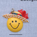 7373 - Smiley Face Bonnet - Resin Charm (12 per package)