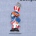 7391 - Uncle Sam Bear USA - Resin Charm (12 per package)