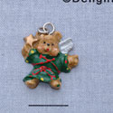 7422 - Angel Bear Green - Resin Charm (12 per package)