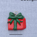 7428 - Present Red Green Bow - Resin Charm (12 per package)