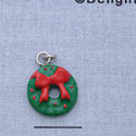 7430 - Wreath Red - Resin Charm (12 per package)