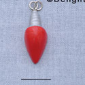 7432 - Light Silver Red - Resin Charm (12 per package)