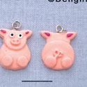 7531 tlf - Pig Front & Back - Resin Charm (12 per package)