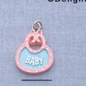 7561 - Baby Bib Multi - Resin Charm (12 per package)