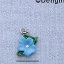 7609 - Flower Morning Glory Blue - Resin Charm (12 per package)