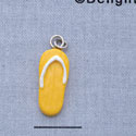 7654 - Flip Flop Bright Yellow - Resin Charm (12 per package)