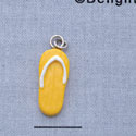 7654 - Flip Flop Bright Yellow - Resin Charm (12 per package)