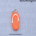 7655 - Flip Flop Bright Orange - Resin Charm (12 per package)