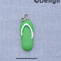 7656 - Flip Flop Bright Green - Resin Charm (12 per package)
