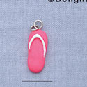 7659 - Flip Flop Bright Pink - Resin Charm (12 per package)