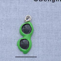 7662 - Sunglasses Bright Green - Resin Charm (12 per package)